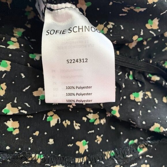 NWT SOFIE SCHNOOR BLACK FLORAL RUCHED SKIRT - XS - Picture 12 of 12